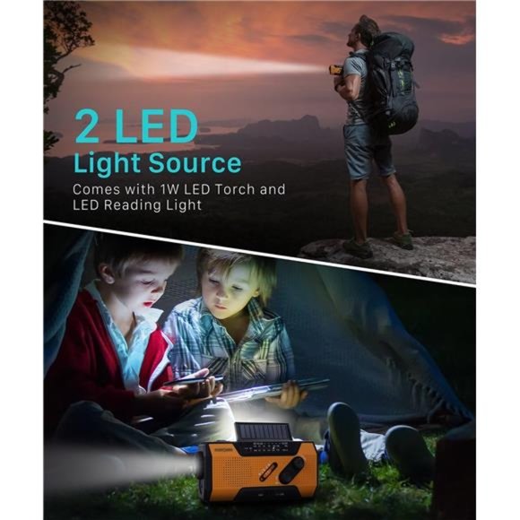 2000mAh NOAA Emergency Weather Radio (Model A1) Portable Power Bank - Picture 4 of 6